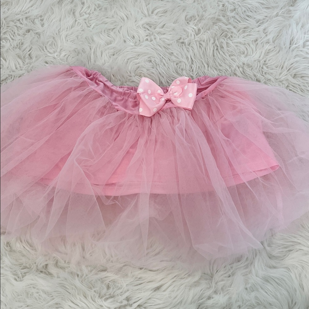 Pink Tulle Skirt with Bow